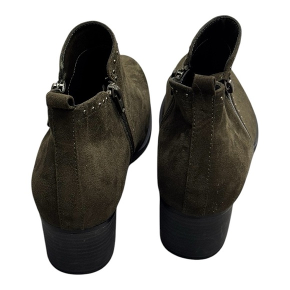 Women's Olive Ankle Boots Cowboy Studded Booties Size 9.5 Olive - Picture 2 of 5